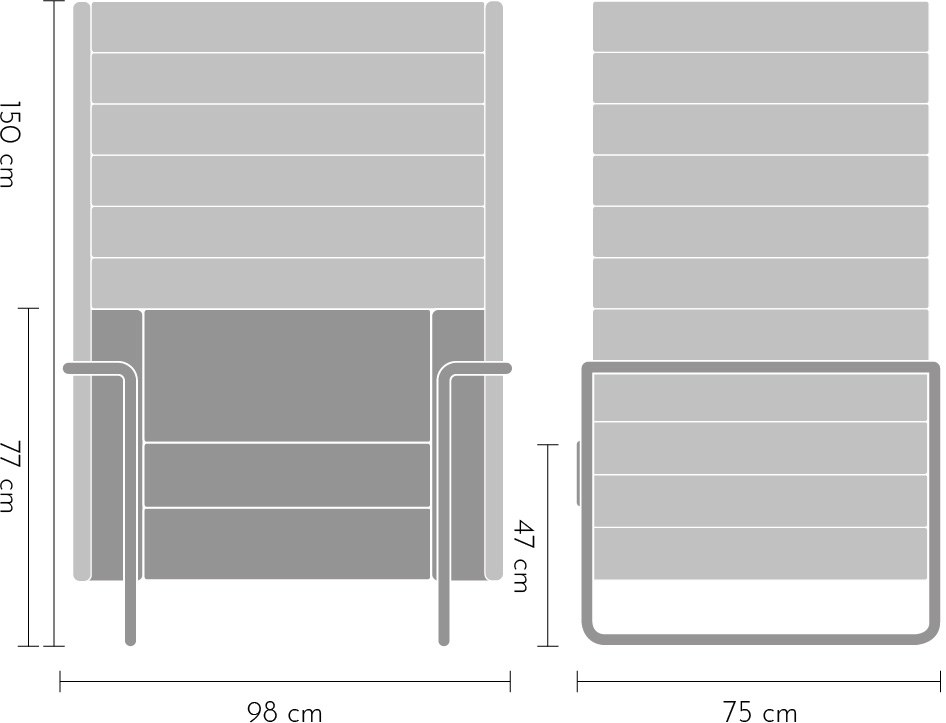 Alcove single-seat dimension drawing