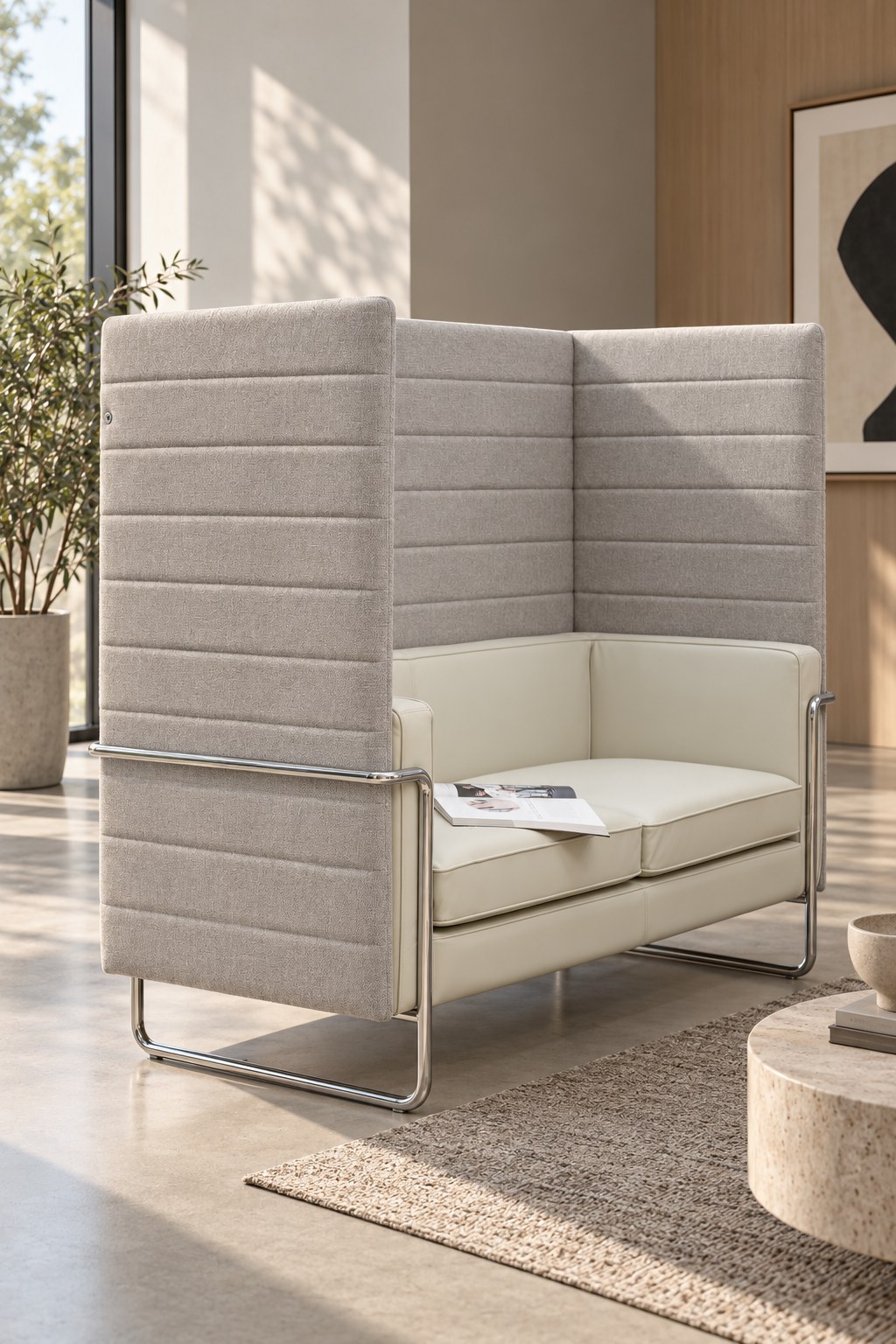 RetroEurope alcove sofas in a bright interior
