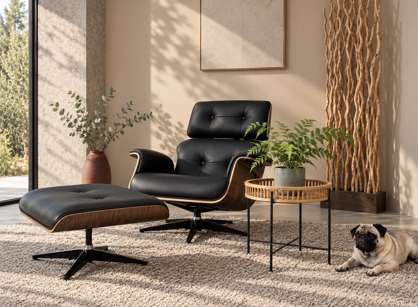 RetroEurope lounge chair and ottoman